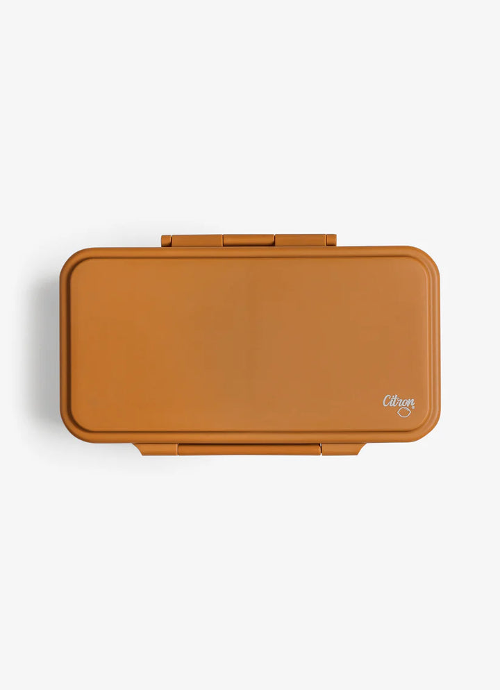 Citron Rectangle Lunch Box With TWO Food Jars - Caramel