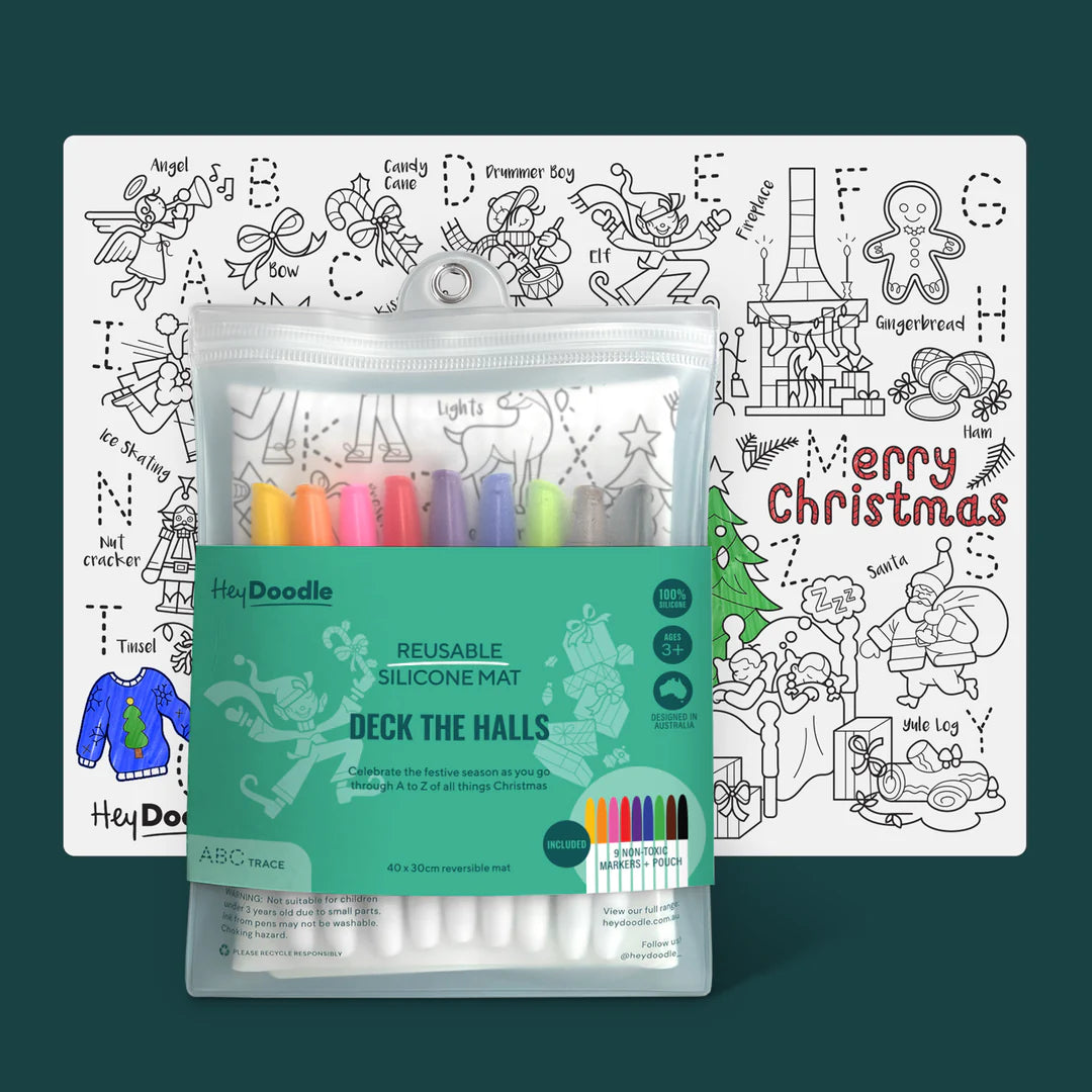 HeyDoodle Silicone Colour-In Placemat - Deck The Halls