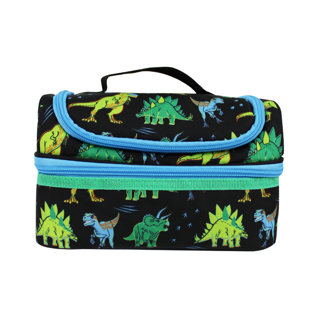 Double Decker Lunch Box - Black - Dinosaur
