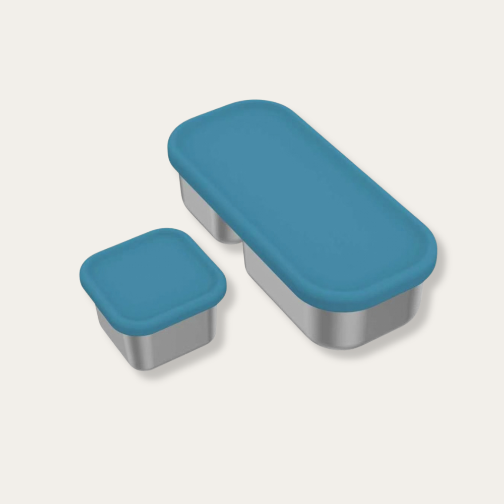EverBento Stainless Steel & Silicone Dip Pot Set - Bluebell Blue