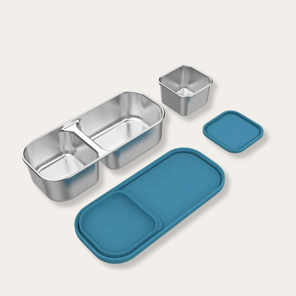 EverBento Stainless Steel & Silicone Dip Pot Set - Bluebell Blue