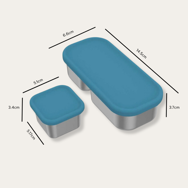 EverBento Stainless Steel & Silicone Dip Pot Set - Bluebell Blue