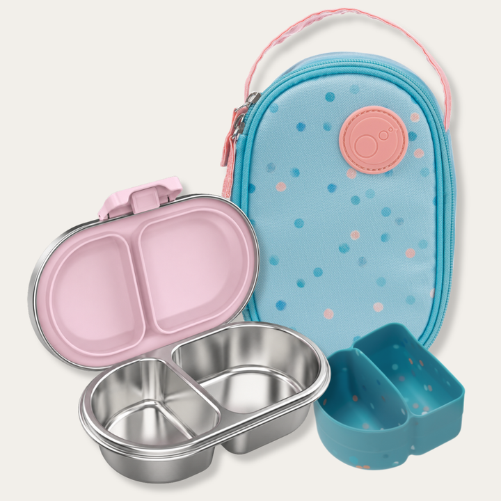 EverBento & b.box Stainless Steel Snack Bundle - Posie/Confetti