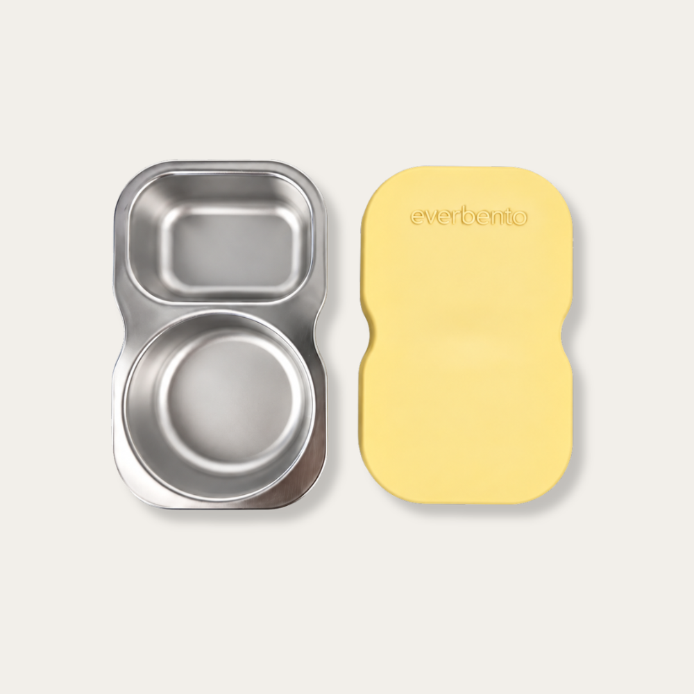EverBento Stainless Steel & Silicone DipDuo Snack Box - Buttercup Yellow