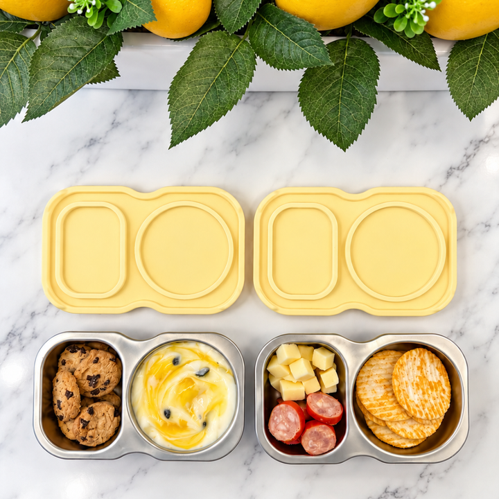 EverBento Stainless Steel & Silicone DipDuo Snack Box - Buttercup Yellow