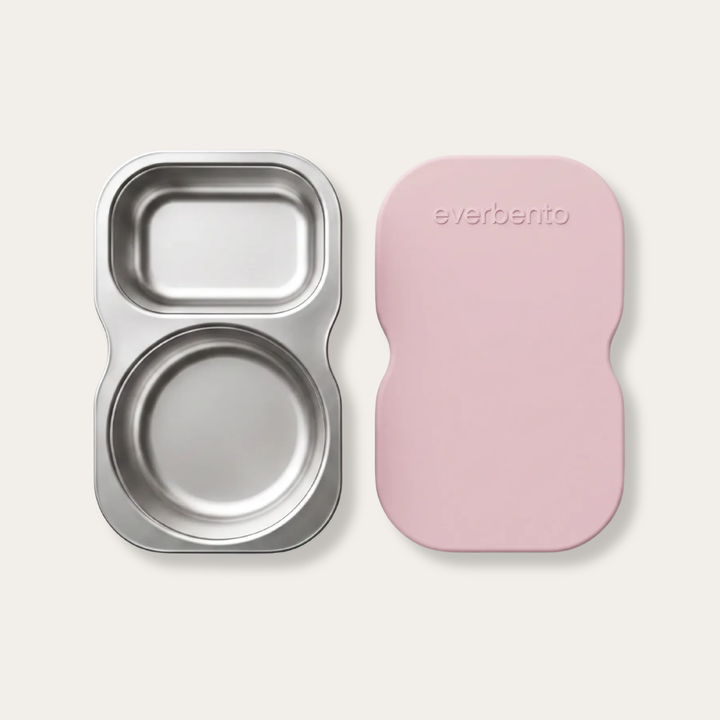 EverBento Stainless Steel DipDuo + Cutlery Bundle - Posie Pink