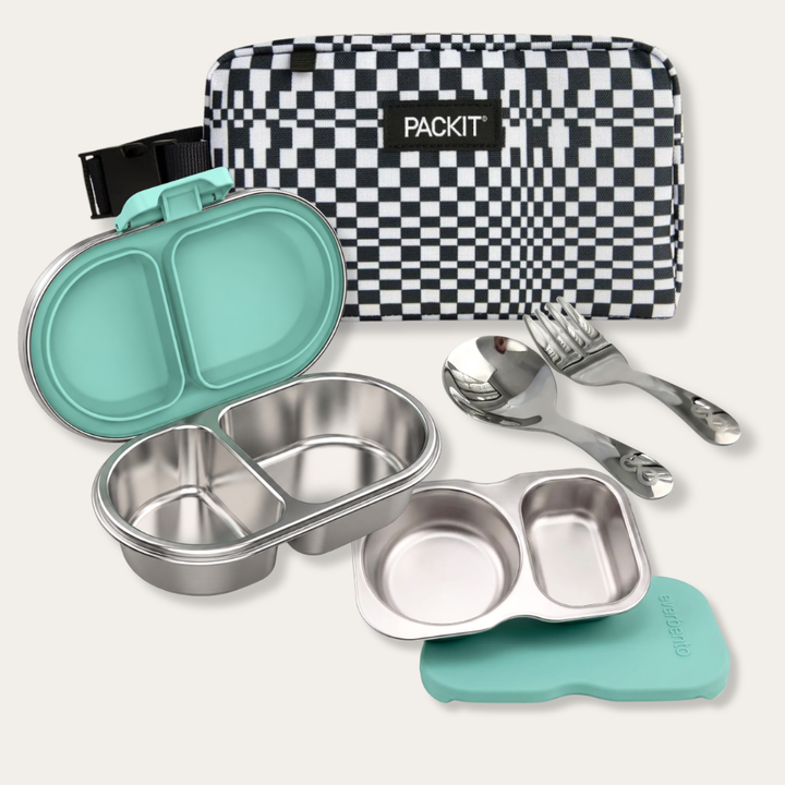 EverBento & PackIt Stainless Steel Snack Bundle - River/Checked Out