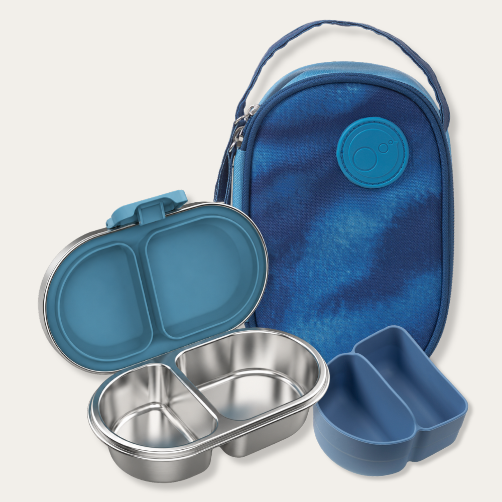 EverBento & b.box Stainless Steel Snack Bundle - Bluebell/Deep Sea