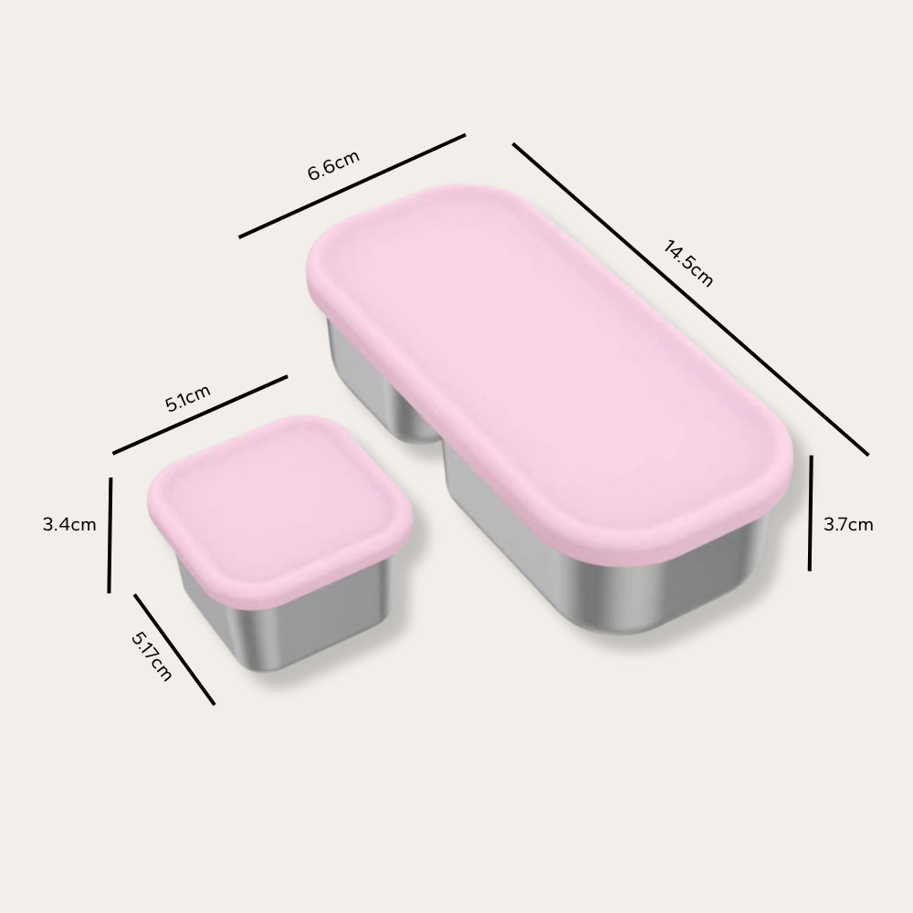 EverBento Stainless Steel & Silicone Dip Pot Set 4pk Bundle - Posie Pink