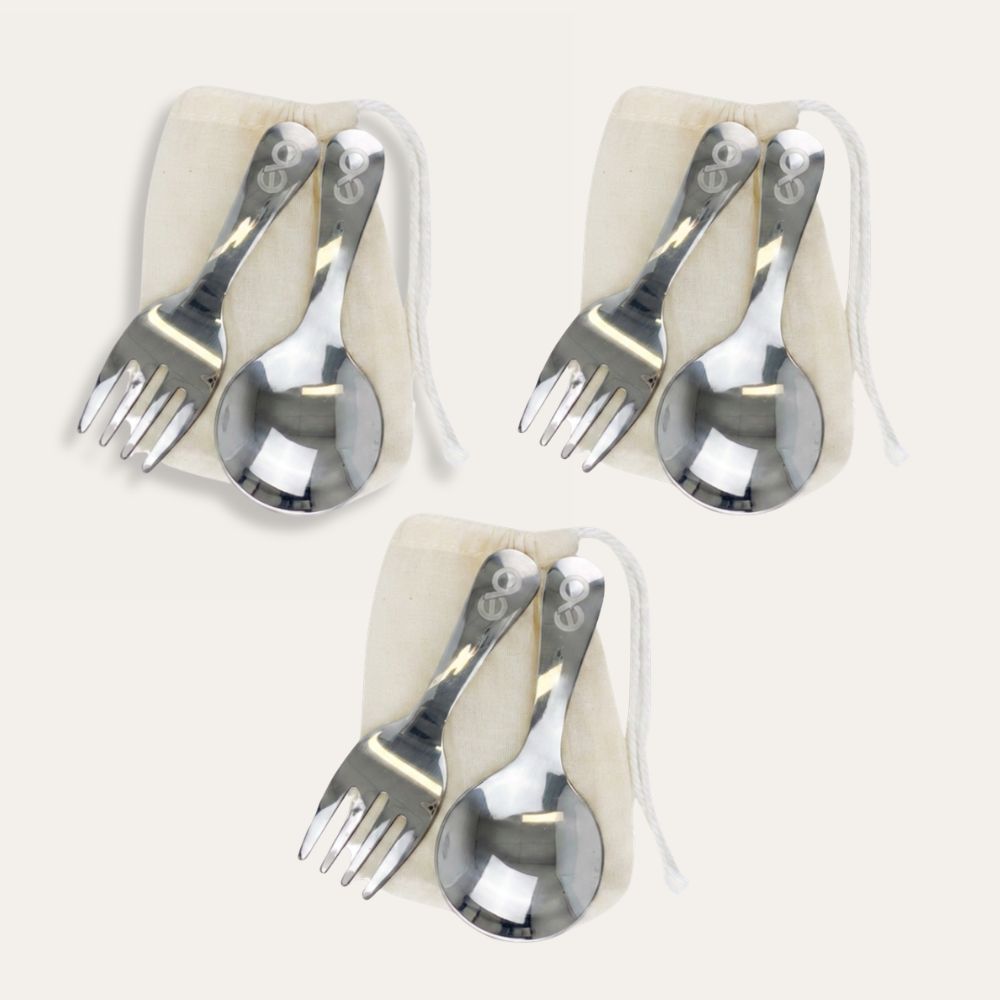 EverBento Stainless Steel Lunchbox Cutlery 3pk Bundle