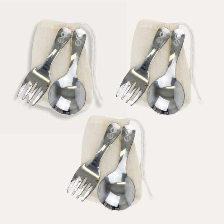 EverBento Stainless Steel Lunchbox Cutlery 3pk Bundle