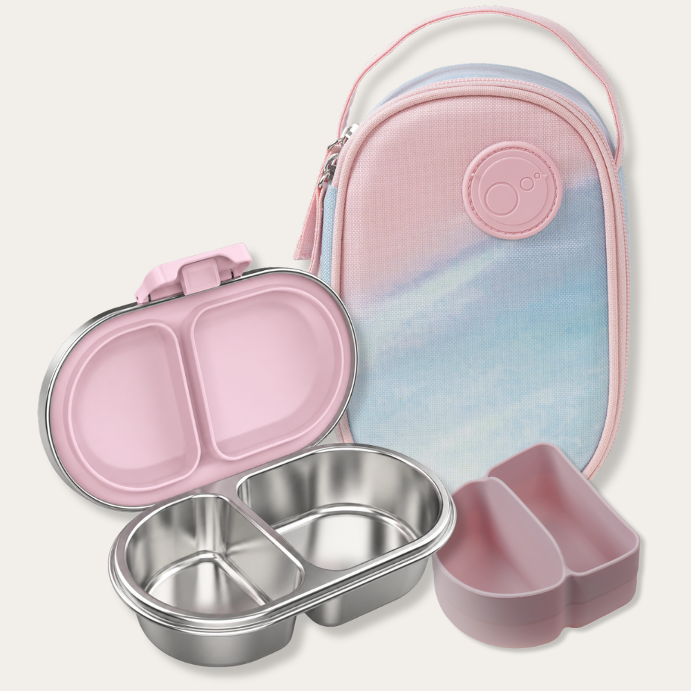 EverBento & b.box Stainless Steel Snack Bundle - Posie/Morning Sky