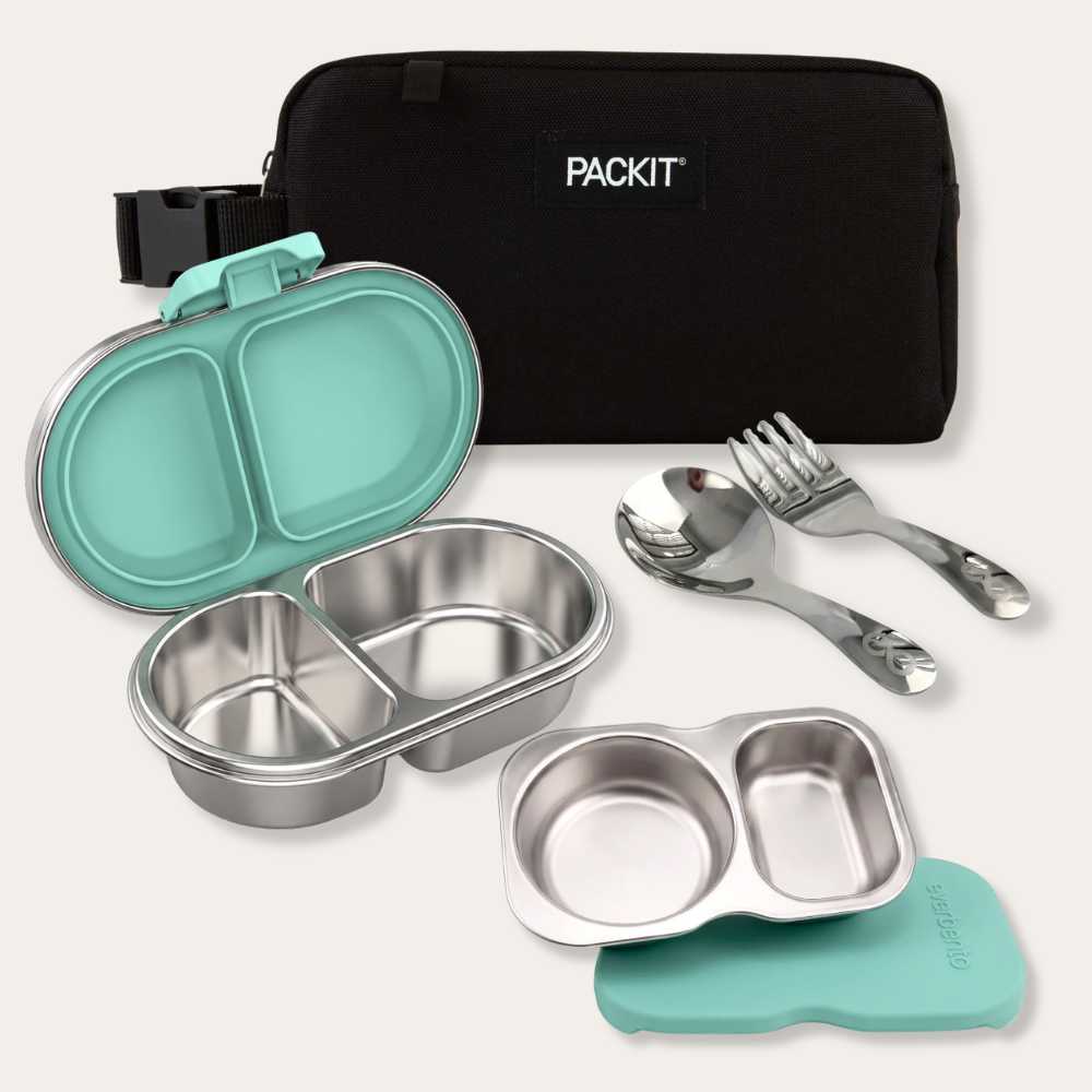 EverBento & PackIt Stainless Steel Snack Bundle - River/Black