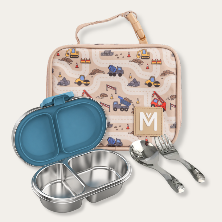 EverBento & MontiiCo Snack Box + Bag Bundle - Bluebell/Construction