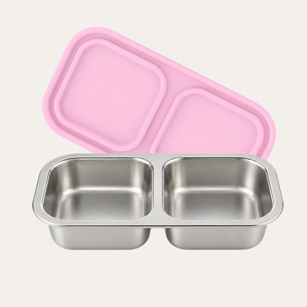 COMING SOON - EverBento Stainless Steel & Silicone Snack Duo - Posie Pink