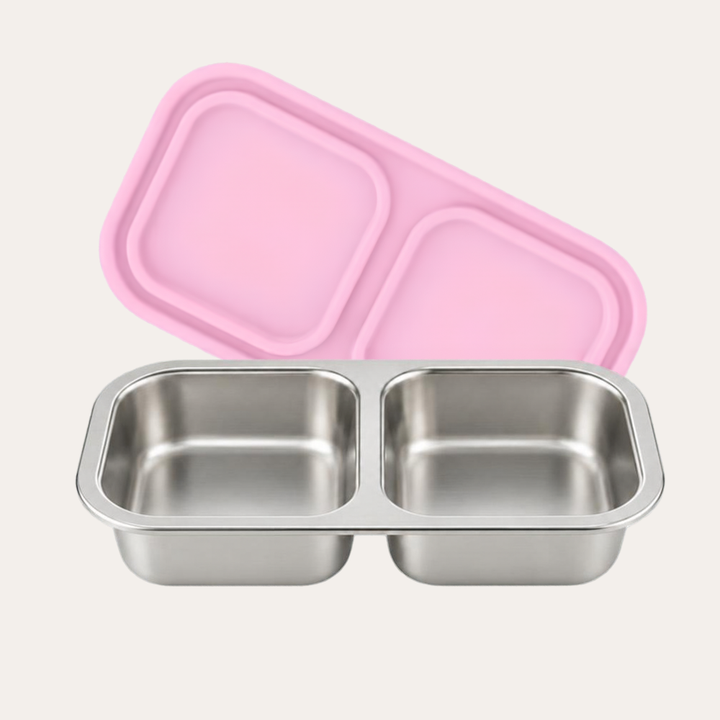 COMING SOON - EverBento Stainless Steel & Silicone Snack Duo - Posie Pink