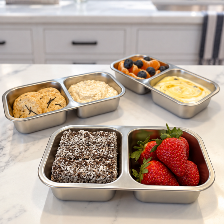 COMING SOON - EverBento Stainless Steel & Silicone Snack Duo - Bluebell Blue