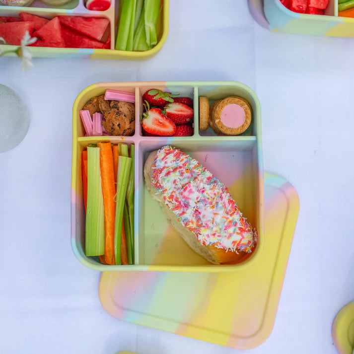 Silicone BIG Bento Lunch Box - Fairy Floss