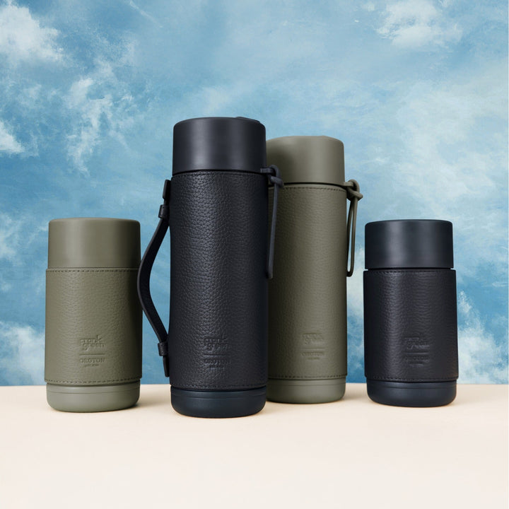 Frank Green X Oroton Insulated Drink Bottle 595ml With Leather Sleeve - Night Sky