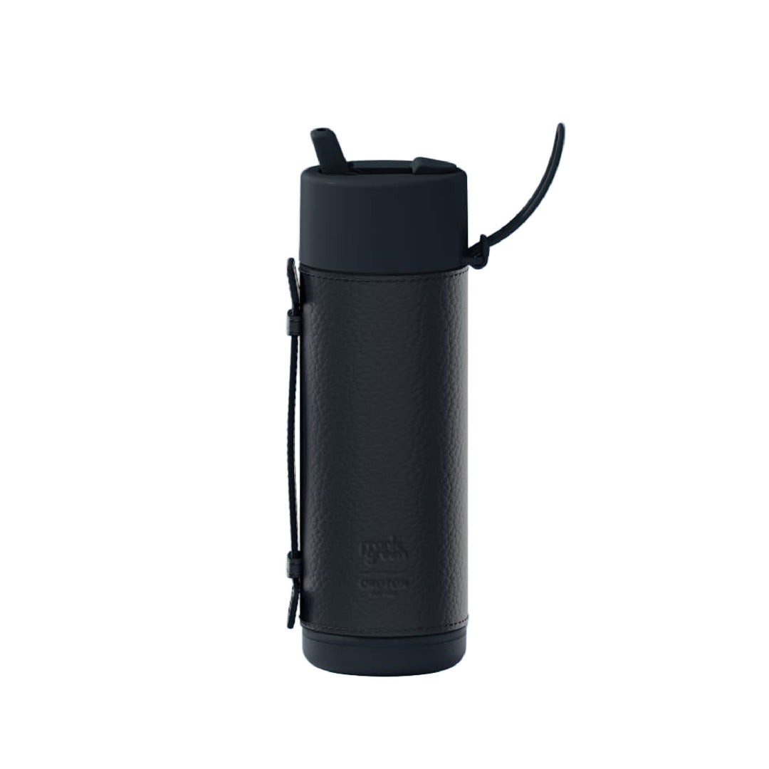 Frank Green X Oroton Insulated Drink Bottle 595ml With Leather Sleeve - Night Sky