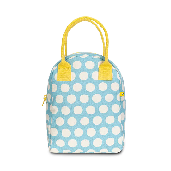 Fluf Zipper Lunch Bag - Dot Blue