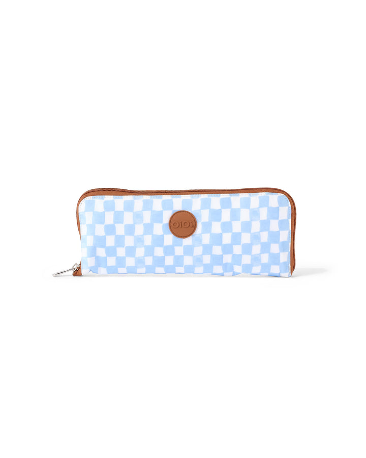 OiOi Fold-Up Tote - Blue Check