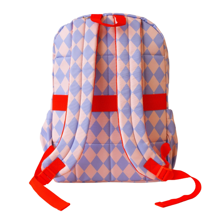 Fox & Fallow Large Insulated Lunch Bag + Backpack Bundle - Blue Diamonds