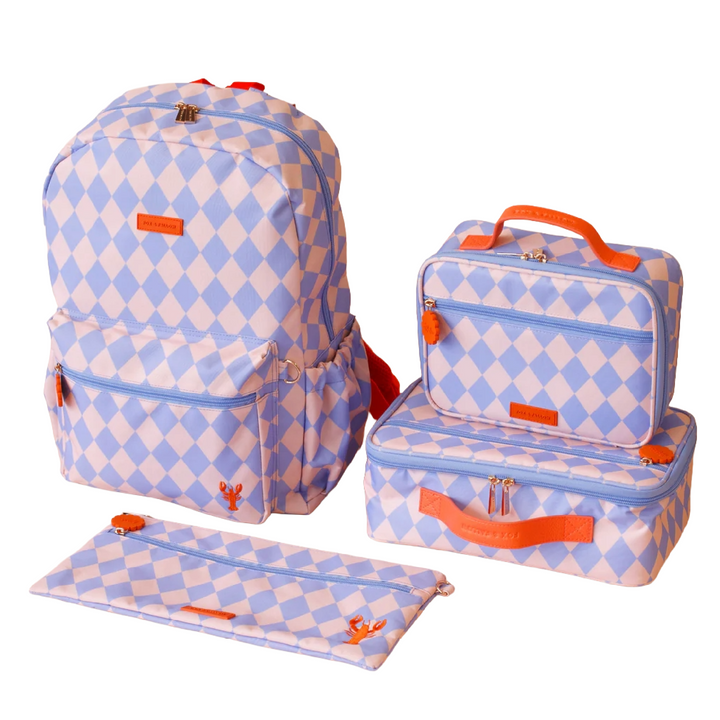 Fox & Fallow Backpack - Blue Diamonds