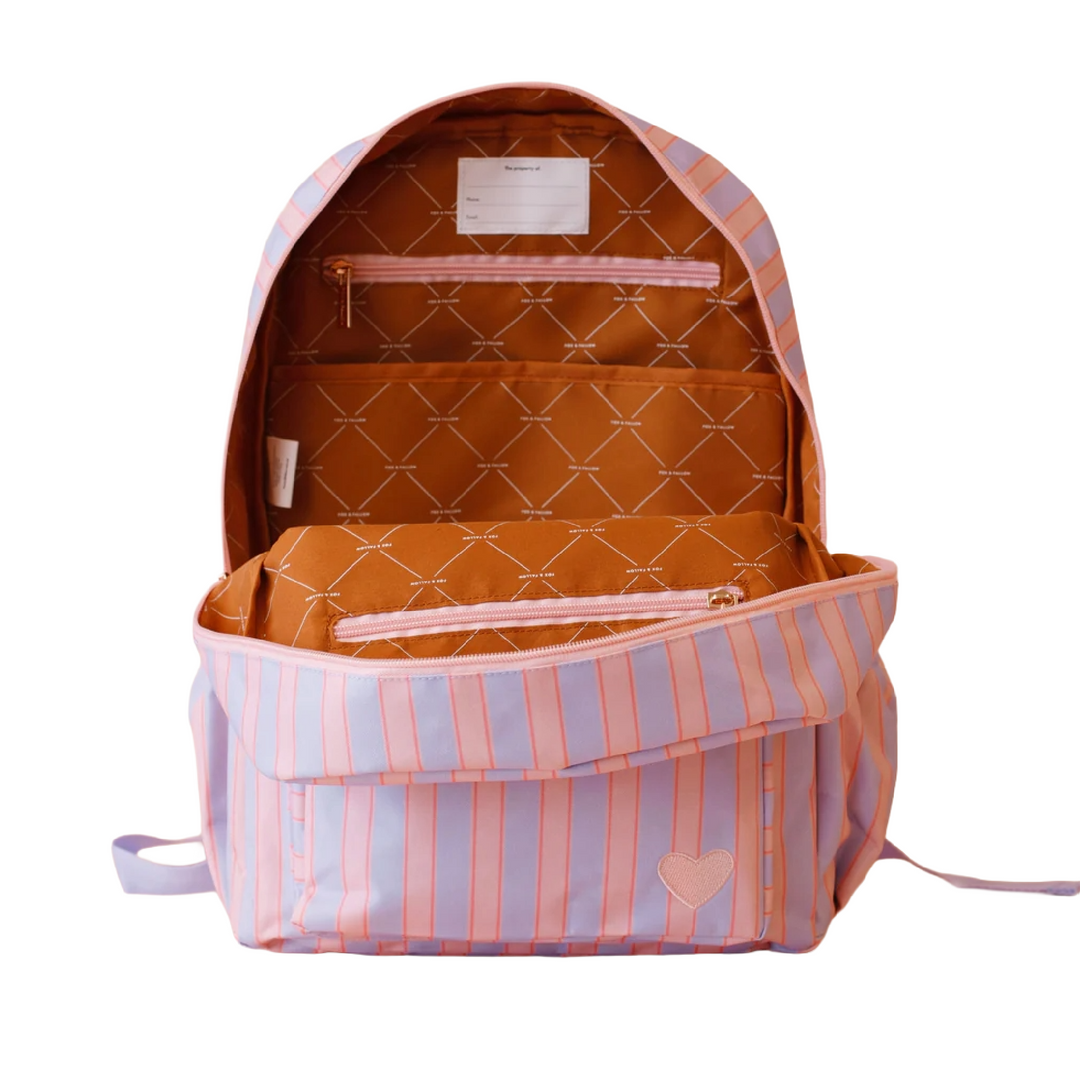 Fox & Fallow Large Insulated Lunch Bag + Backpack Bundle - Powder Stripe