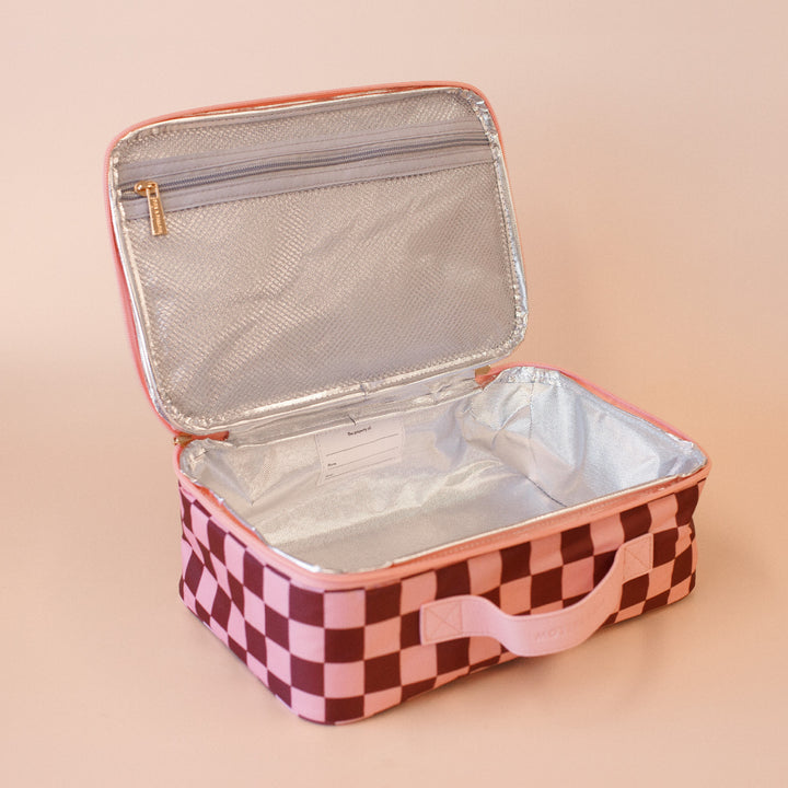 Fox & Fallow Large Insulated Lunch Bag - Cherry Check