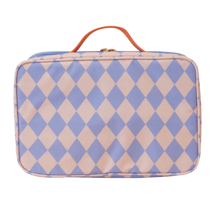 Fox & Fallow Large Insulated Lunch Bag + Backpack Bundle - Blue Diamonds