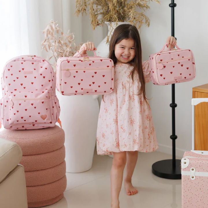 Fox & Fallow Large Insulated Lunch Bag + Backpack Bundle - Little Hearts