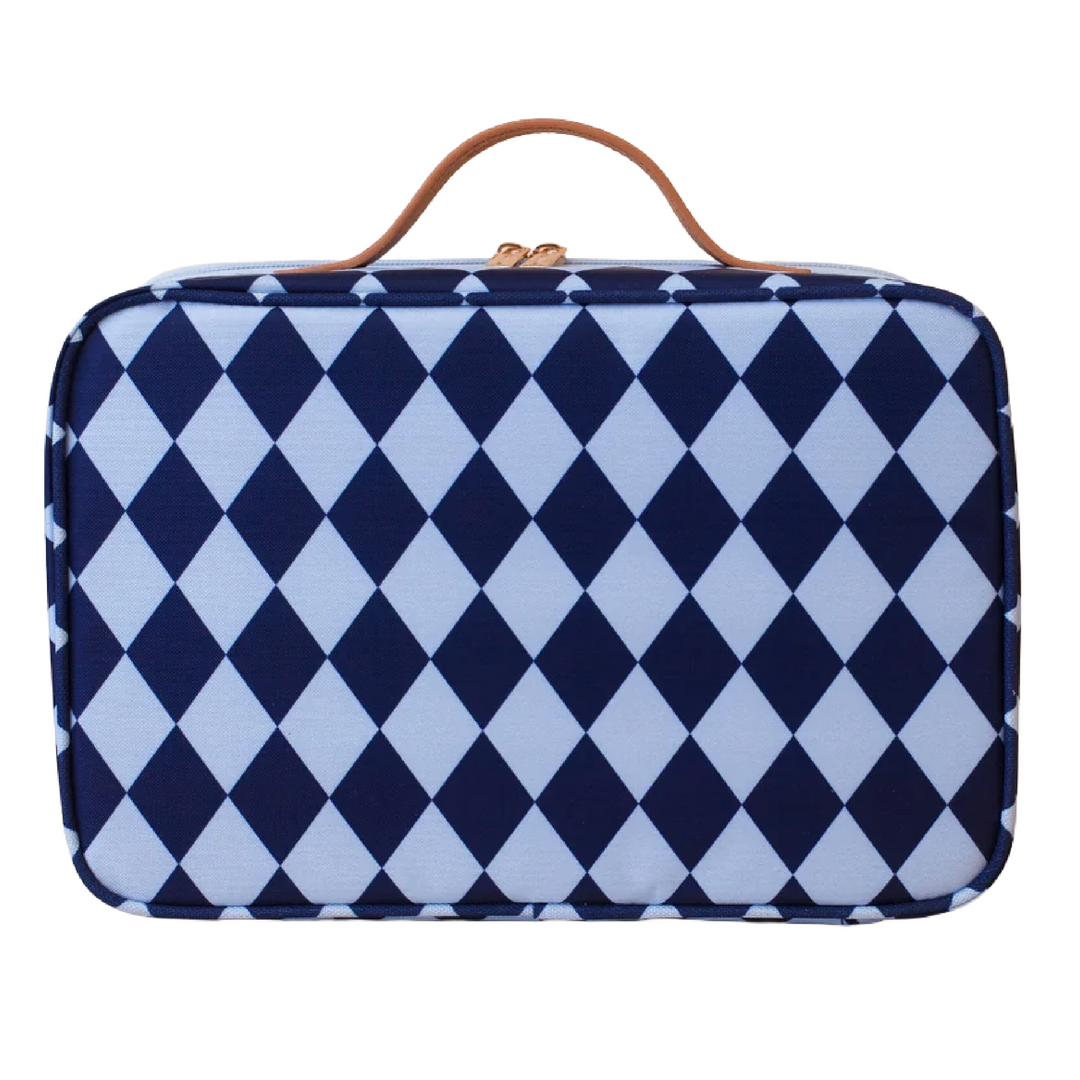 Fox & Fallow Large Insulated Lunch Bag + Backpack Bundle - Navy Diamonds