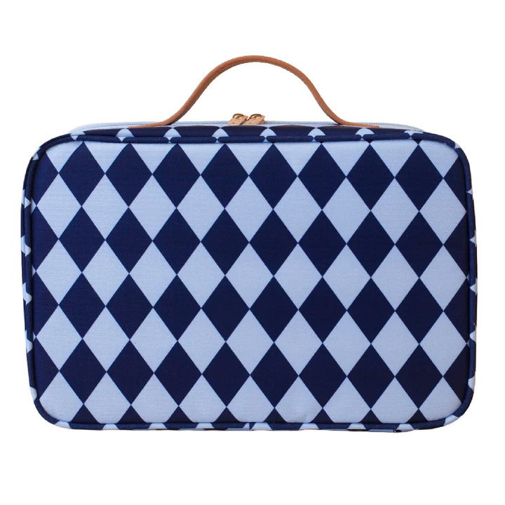 Fox & Fallow Large Insulated Lunch Bag + Backpack Bundle - Navy Diamonds