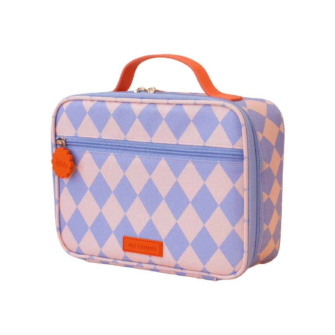 Fox & Fallow Insulated Lunch Bag - MINI - Blue Diamonds