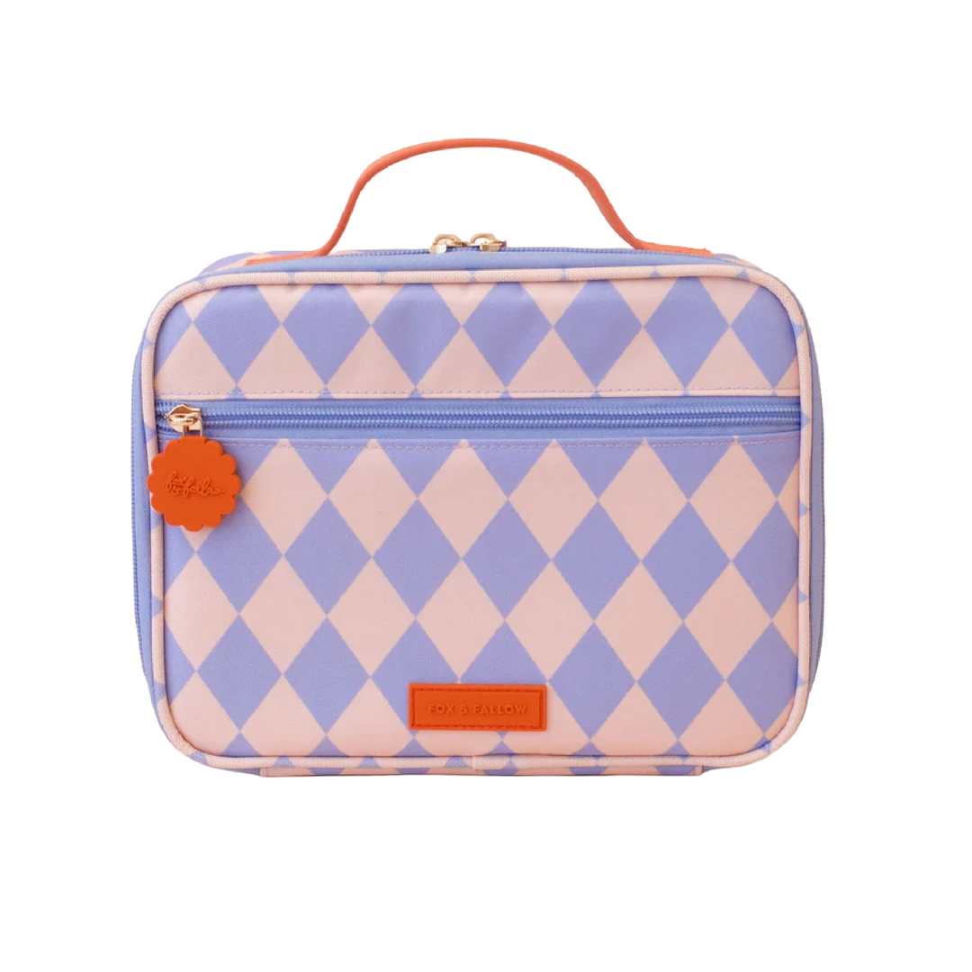 Fox & Fallow Insulated Lunch Bag - MINI - Blue Diamonds
