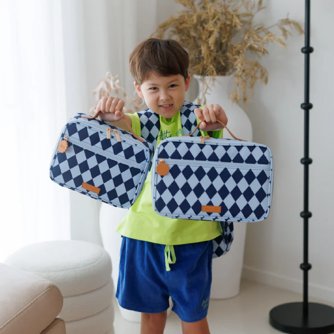 Fox & Fallow Insulated Lunch Bag - MINI - Navy Diamonds