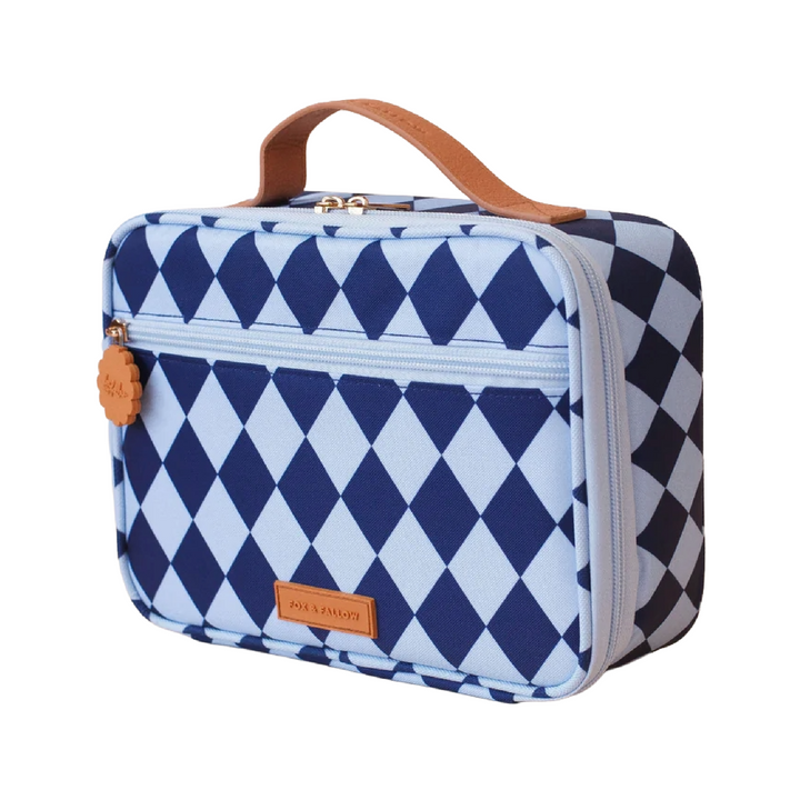 Fox & Fallow Insulated Lunch Bag - MINI - Navy Diamonds