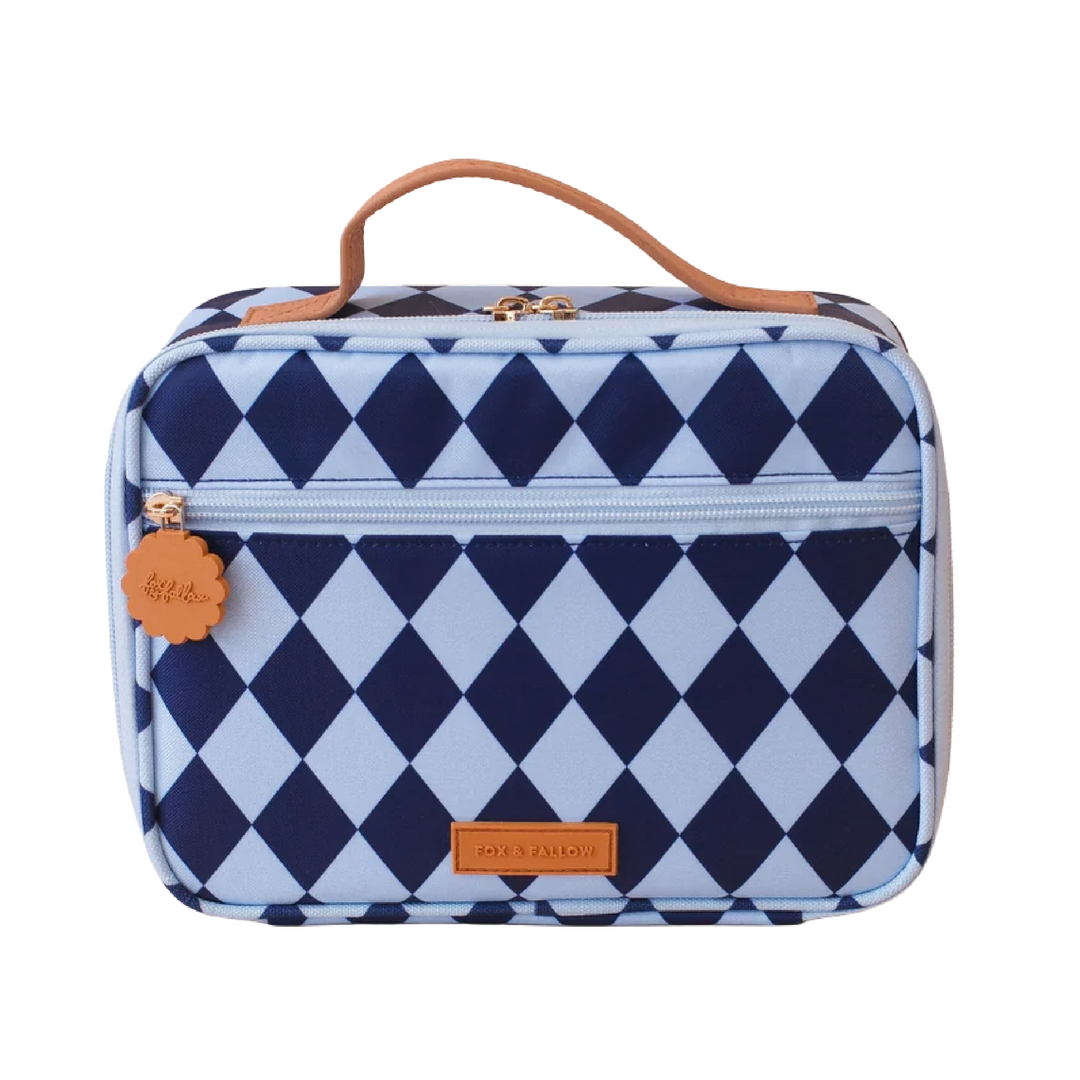 Fox & Fallow Insulated Lunch Bag - MINI - Navy Diamonds