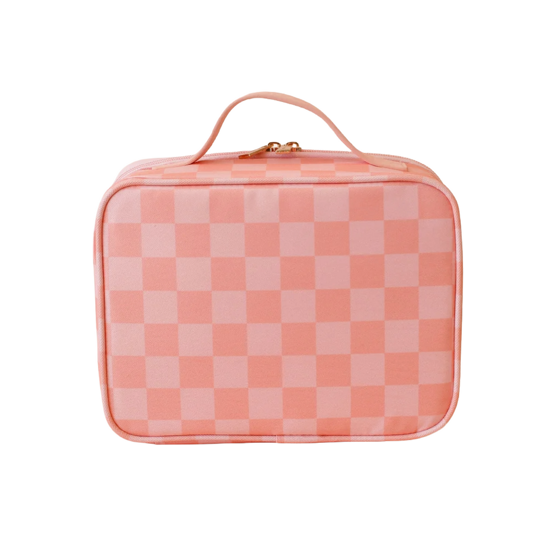 Fox & Fallow Insulated Lunch Bag - MINI - Peach Check