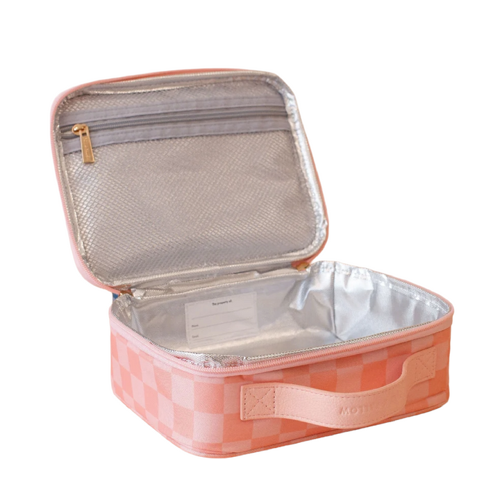 Fox & Fallow Insulated Lunch Bag - MINI - Peach Check