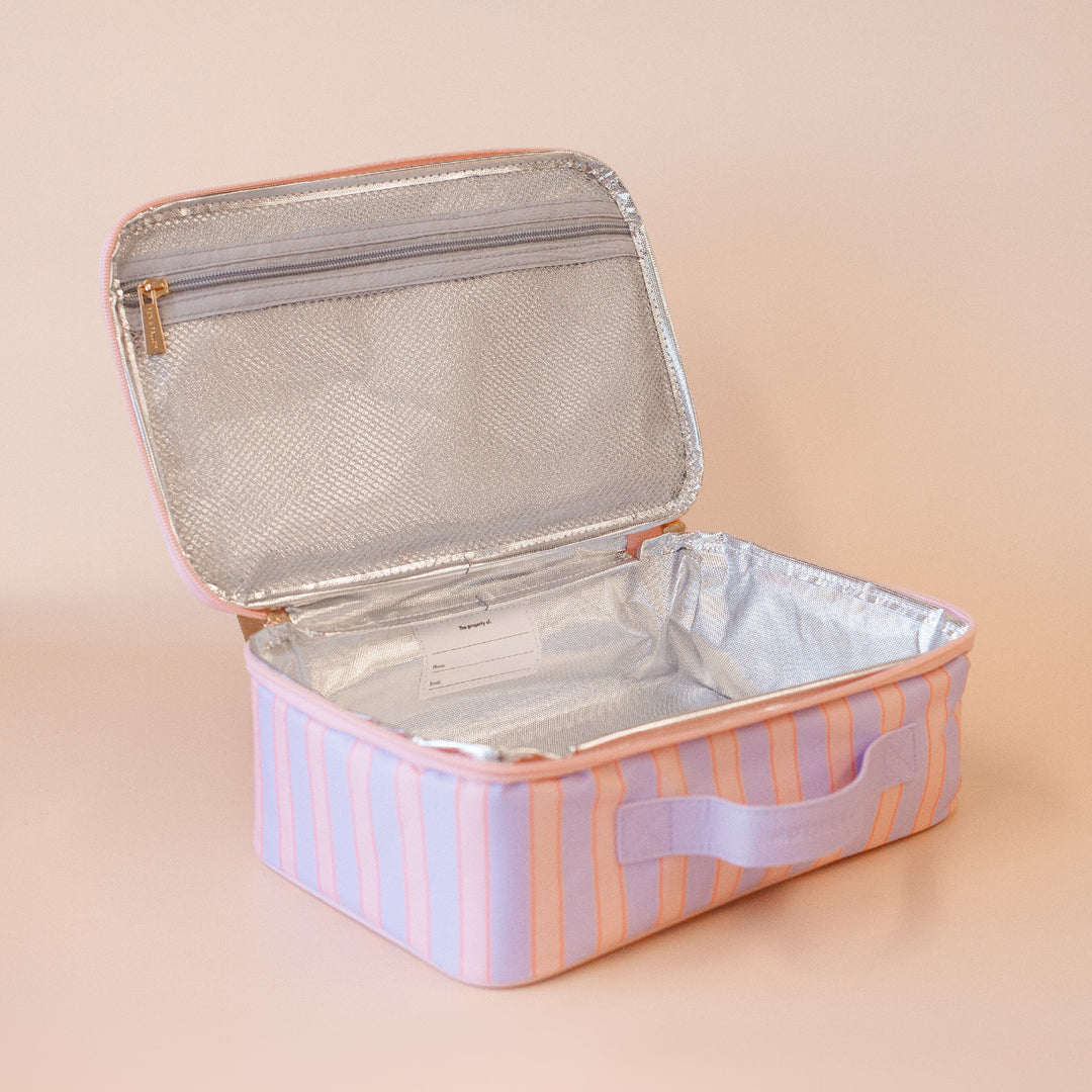 Fox & Fallow Large Insulated Lunch Bag - Powder Stripe