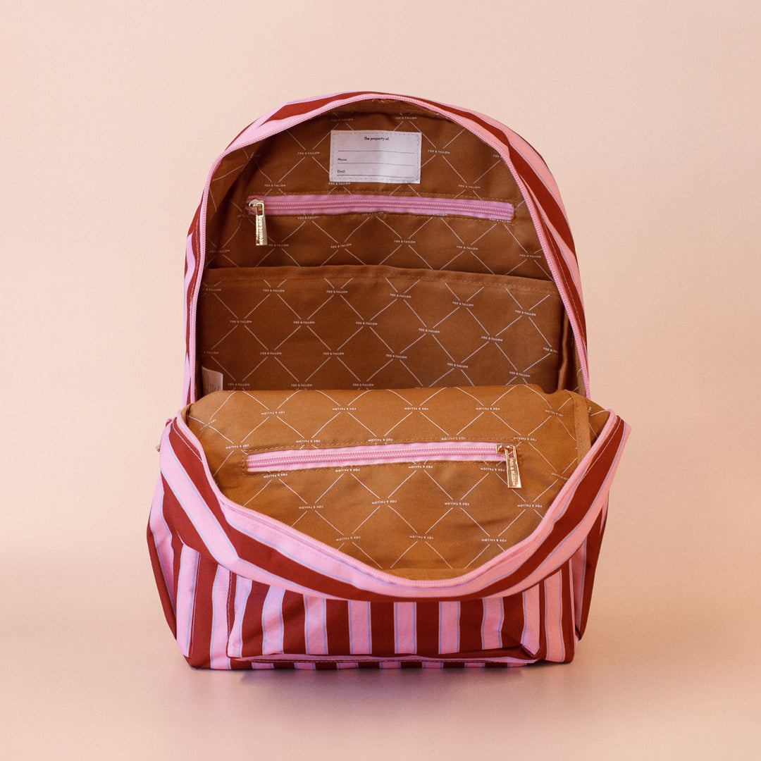 Fox & Fallow Backpack - Burgundy Stripe