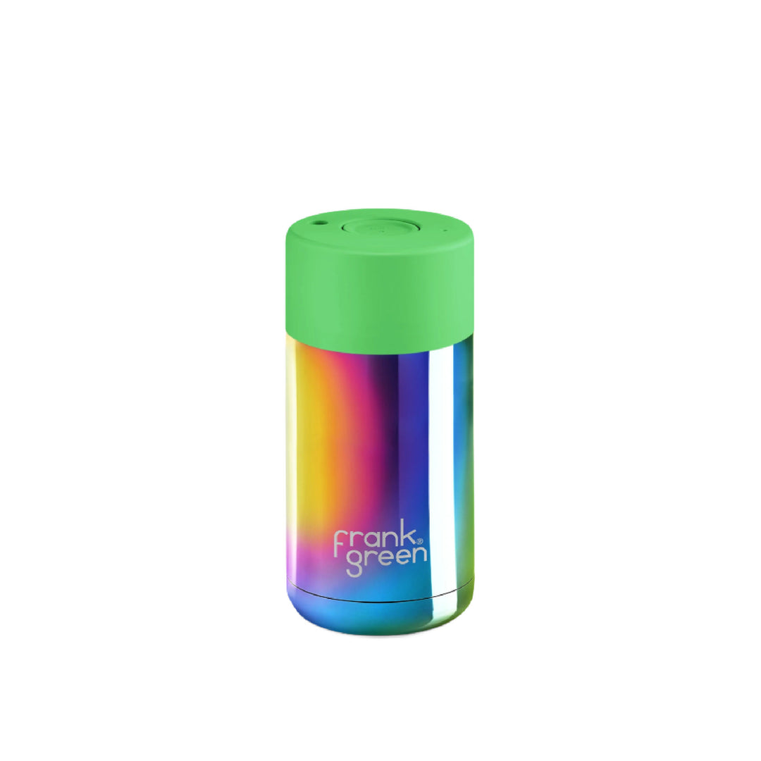 Frank Green Limited Edition Chrome Rainbow Insulated Cup - Neon Green