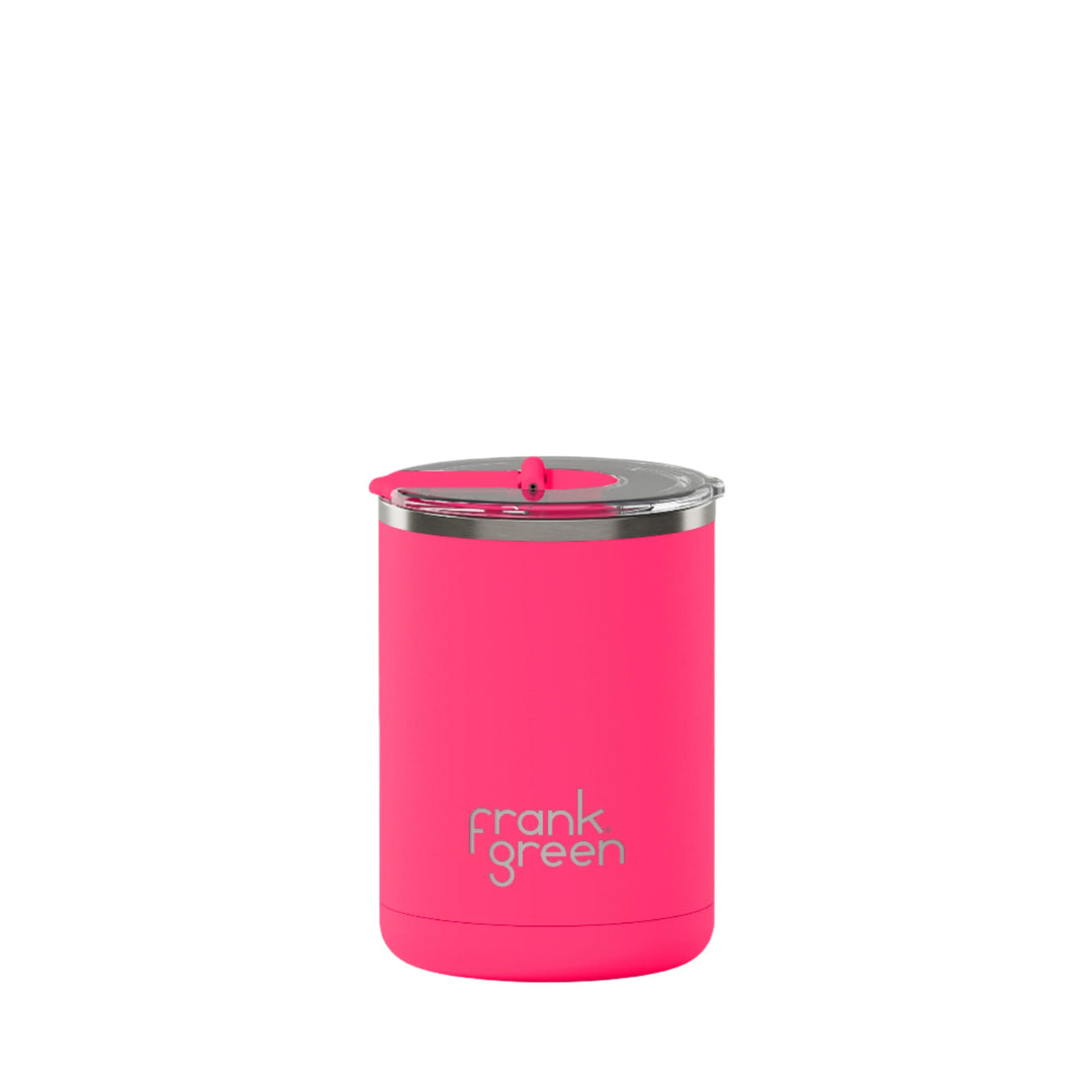 Frank Green Coffee Cup With Hinged Lid - Neon Pink