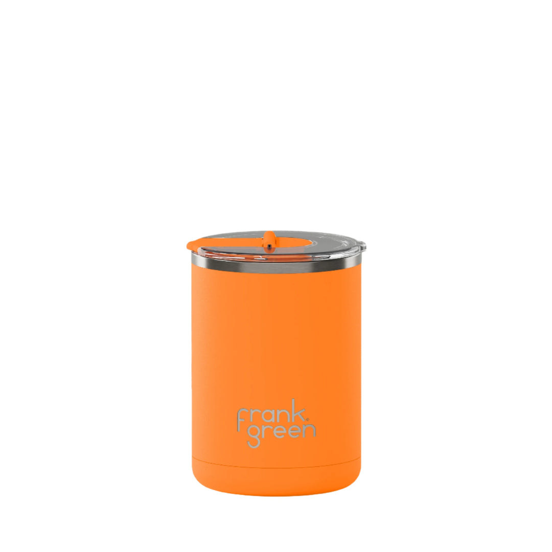 Frank Green Coffee Cup With Hinged Lid - Neon Orange