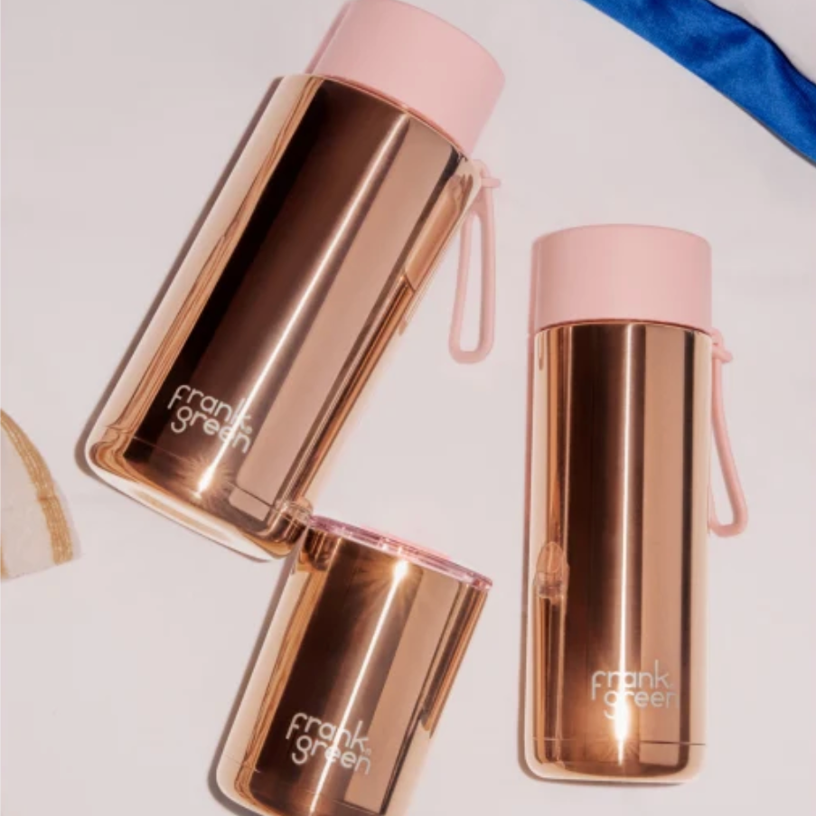 Frank Green Coffee Cup With Hinged Screw Lid - Rose Gold