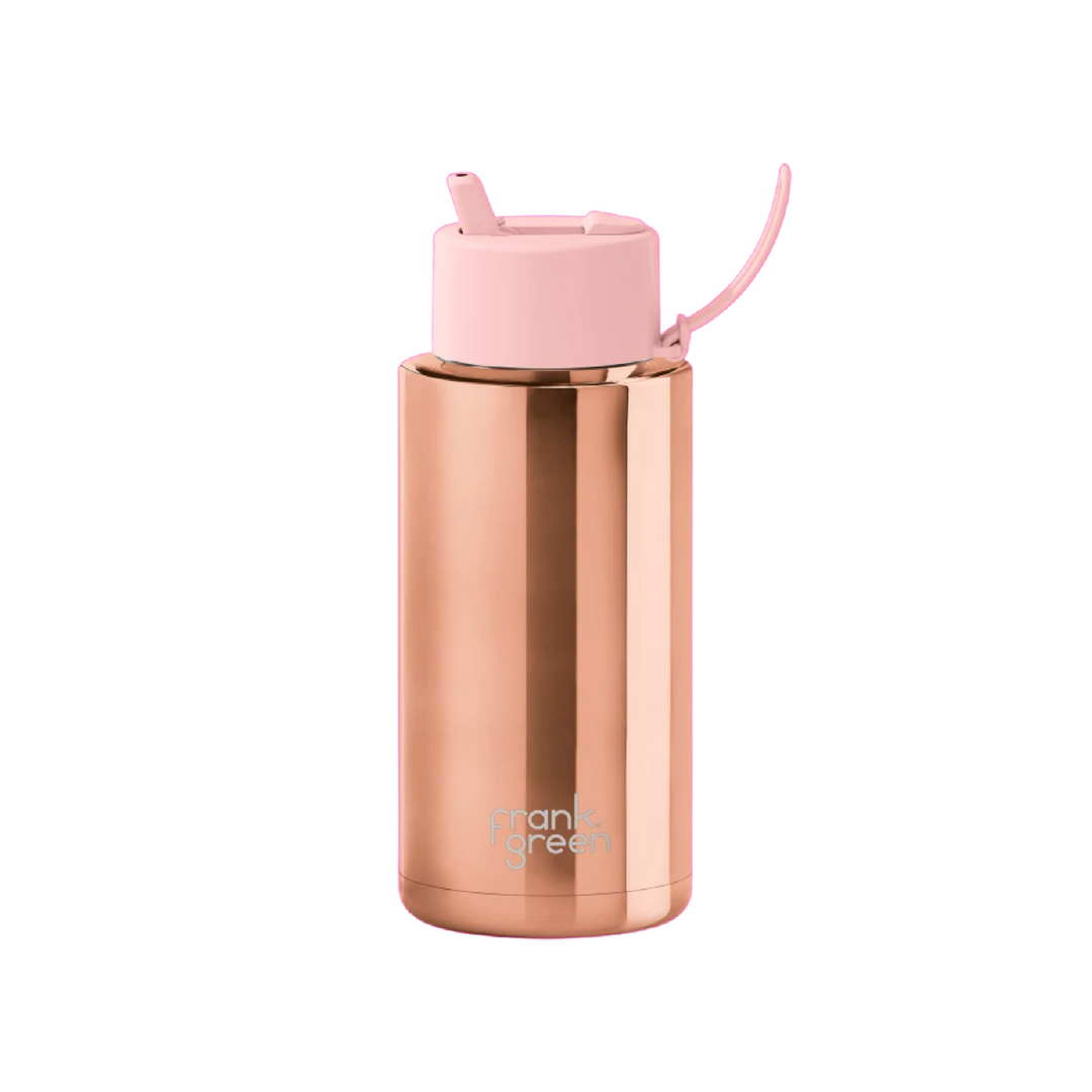 Frank Green Limited Edition Chrome Drink Bottle 1L - Rose Gold