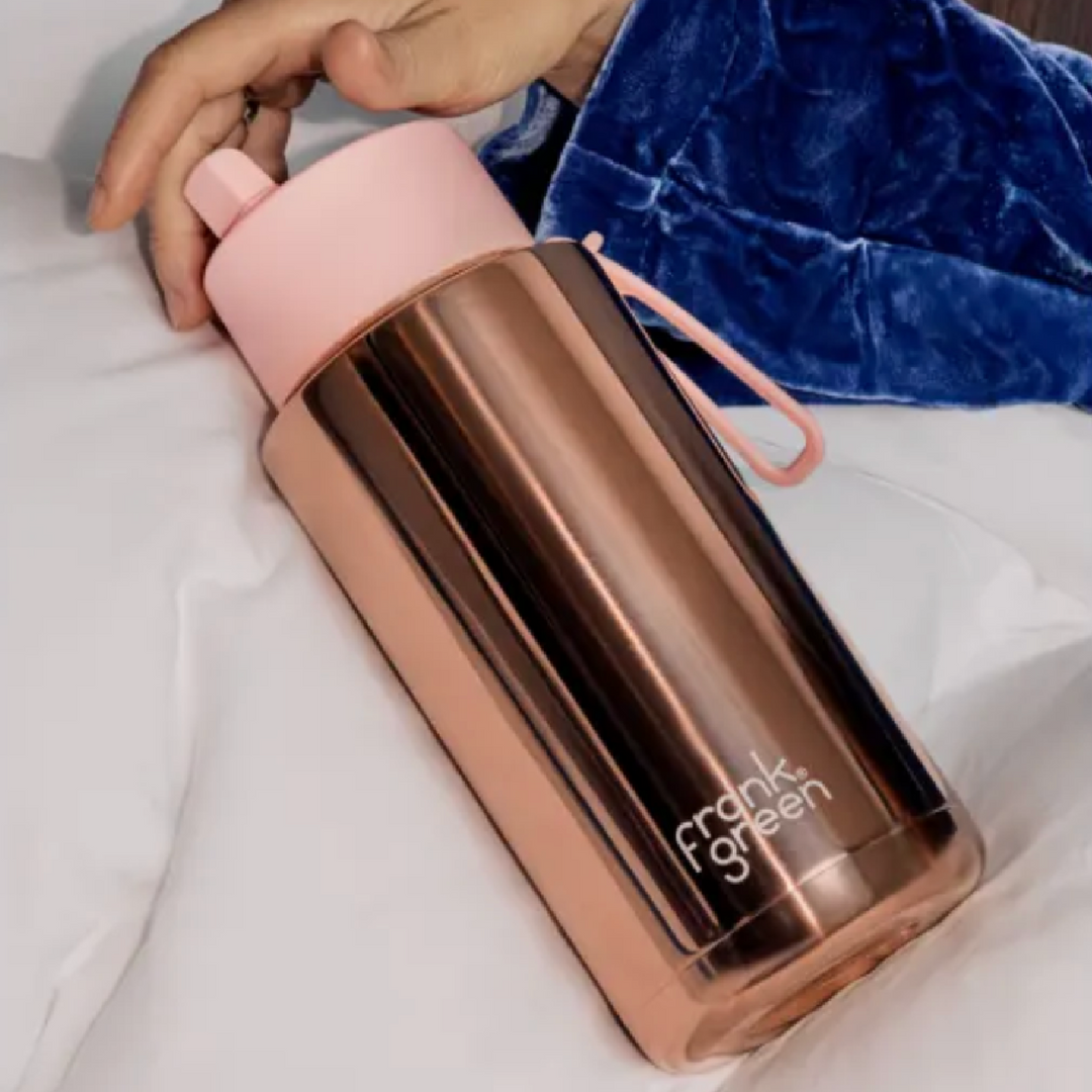 Frank Green Limited Edition Chrome Drink Bottle 1L - Rose Gold