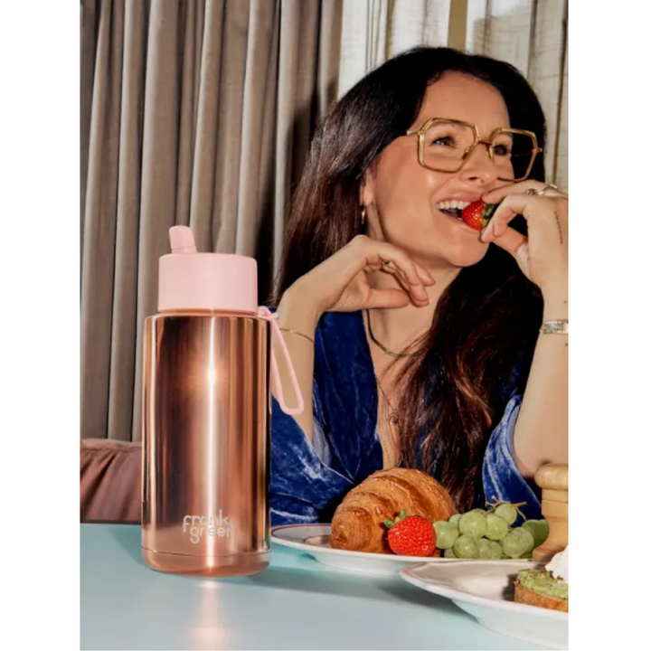 Frank Green Limited Edition Chrome Drink Bottle 1L - Rose Gold